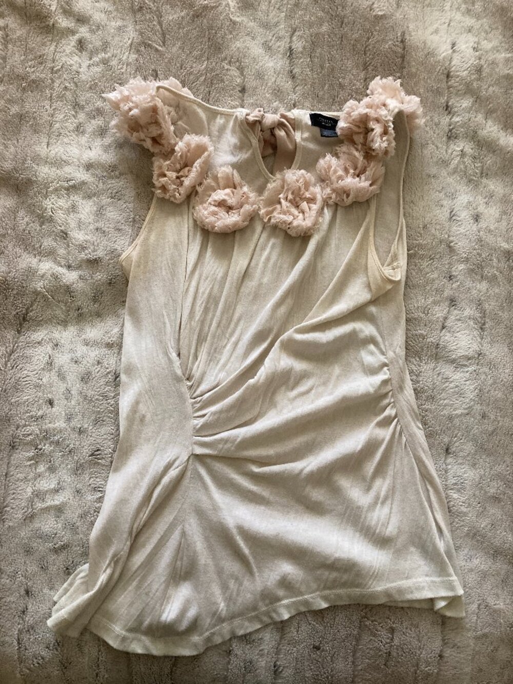 Blush Pink Deletta Top w/ Floral Blooms